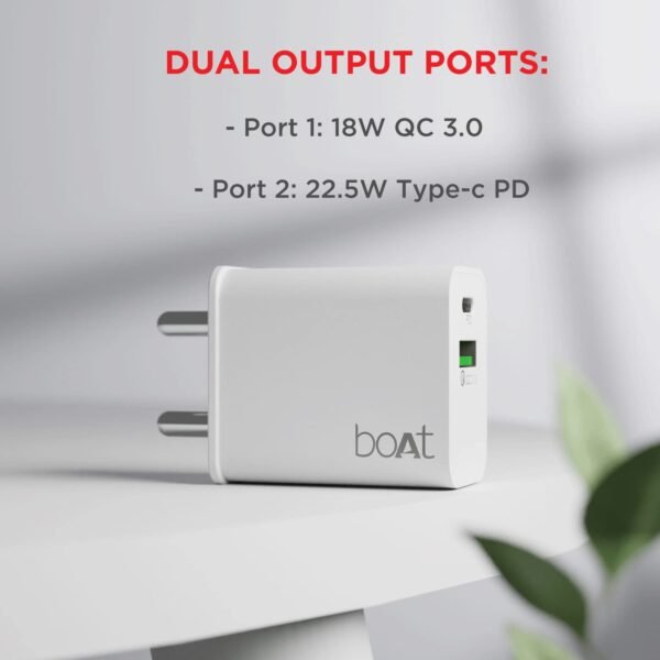 boAt 22.5W Wall Charger with Dual output Ports